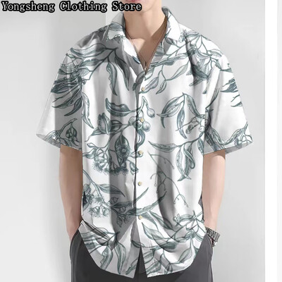 Vīriešu krekls ar īsām piedurknēm Havaju krekls ikdienišķs atvaļinājuma ceļojums ērts modes izskatīgs lielizmēra vīriešu apģērbs