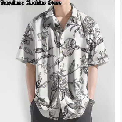 Vīriešu krekls ar īsām piedurknēm Havaju krekls ikdienišķs atvaļinājuma ceļojums ērts modes izskatīgs lielizmēra vīriešu apģērbs