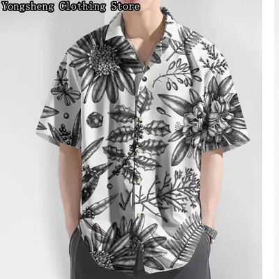 Vīriešu krekls ar īsām piedurknēm Havaju krekls ikdienišķs atvaļinājuma ceļojums ērts modes izskatīgs lielizmēra vīriešu apģērbs