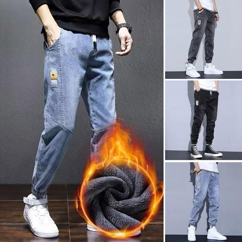 Rudens žiemos mėlyni krovininiai džinsai Vyriški gatvės drabužiai Denim Jogger kelnės Baggy Jean Kelnės Vyriškos Oversize Didelis dydis 5XL