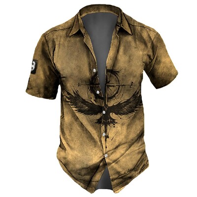 Vintažinis retro jūrinis 3D spausdinimas trumpomis rankovėmis vasaros laisvalaikio viršūnėje Laisvi havajietiški marškiniai vyrams Nauja Camisa Slim Fit gėlėta palaidinė