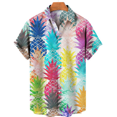 Vasaras havajiešu vīriešu ikdienas krekls ar ziedu 3D druku Pludmales augs celtņa izmēram, plus 5xl Izpārdošana Blusao Masculino Importētie apģērbi