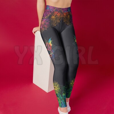 YX GIRL Leggings Imprimați 3D Dragon pentru femei pentru fată, elastici, elastici, pentru femei, jambiere slabe, jambiere gotice yoga