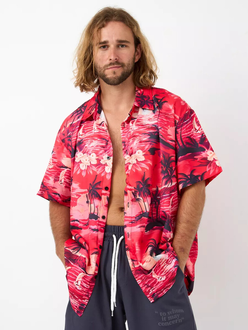 Hawaii särgid Meeste vabaaja lühikeste varrukatega särk, lilleprinteriga särk Meeste särk Top Mood Tänavarõivad Suured meeste rõivad