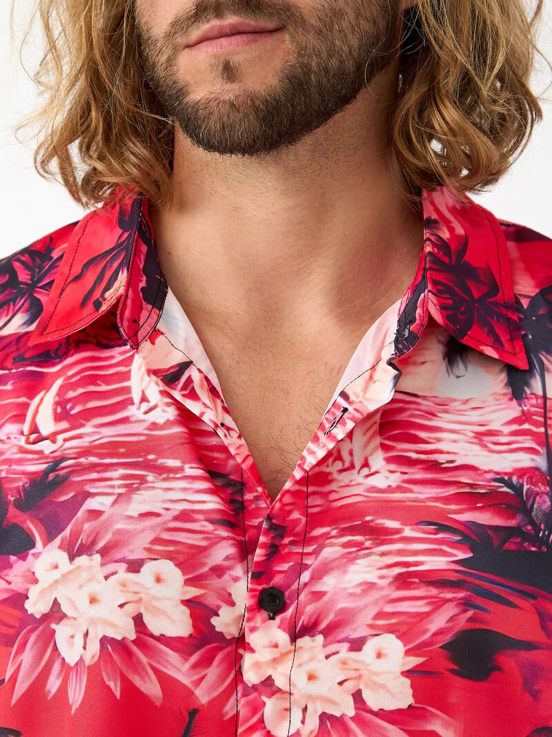 Hawaii särgid Meeste vabaaja lühikeste varrukatega särk, lilleprinteriga särk Meeste särk Top Mood Tänavarõivad Suured meeste rõivad