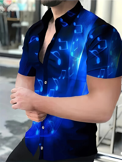 Vasaras svītru krāsu bloks 3D apdrukāts ikdienas biroja krekls vīriešu sieviešu ikdienas modes vintage krekls ar īsām piedurknēm Vīriešu krekls