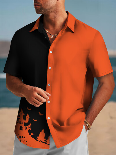 Vasaras svītru krāsu bloks 3D apdrukāts ikdienas biroja krekls vīriešu sieviešu ikdienas modes vintage krekls ar īsām piedurknēm Vīriešu krekls