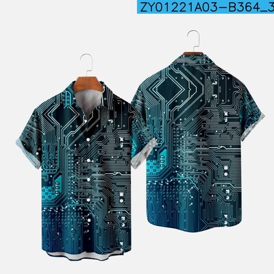 Meeste Hawaii T-särk Y2K Hombre Moodne särk Trükiplaat 3D Prinditud Soe vabaaja lühikeste varrukatega Ranna ülisuured riided