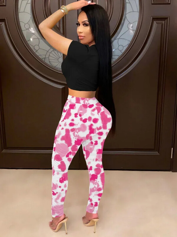 „GUWU Print“ antblauzdžiai aukštu juosmeniu moterims „Active Yoga“ siauros elastinės kelnės „Fitness“ sportinės kelnės, moteriškos mados aukšto lygio gatvės drabužiai