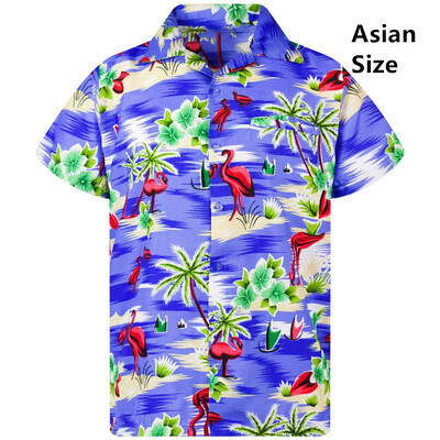 Vīriešu krekls Vasaras krekls ar īsām piedurknēm havajiešu personalizēts raksts 3D drukāšana ikdienas darbs brīvdienās ērts dizains