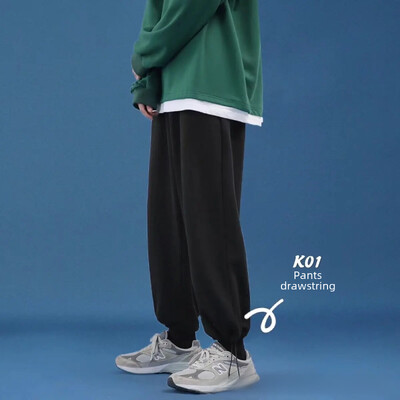 Ikdienas Džinsi Vīriešiem Pavasaris Rudens Ziema Jauns Stils Pelēka Taisna Kāja Brīvi Pieguļ Platas Kājas Trendy Flow Ikdienas garas bikses