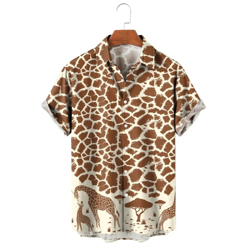 Retro Harajuku Blue Space War Planet Robot Trumpi havajietiški laisvalaikio marškinėliai su spausdintais vintažiniais gėlėmis stilingais vyriškais drabužiais