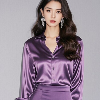 Elegantiški šilko biuro marškiniai Moteriški korėjietiški Y2k drabužiai Ploni ilgomis rankovėmis balti juodi Blusas Mujer darbo drabužiai Viršutiniai ir palaidinės