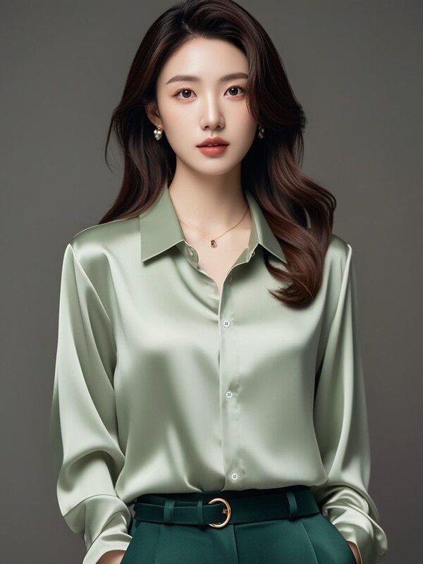 Elegantiški šilko biuro marškiniai Moteriški korėjietiški Y2k drabužiai Ploni ilgomis rankovėmis balti juodi Blusas Mujer darbo drabužiai Viršutiniai ir palaidinės