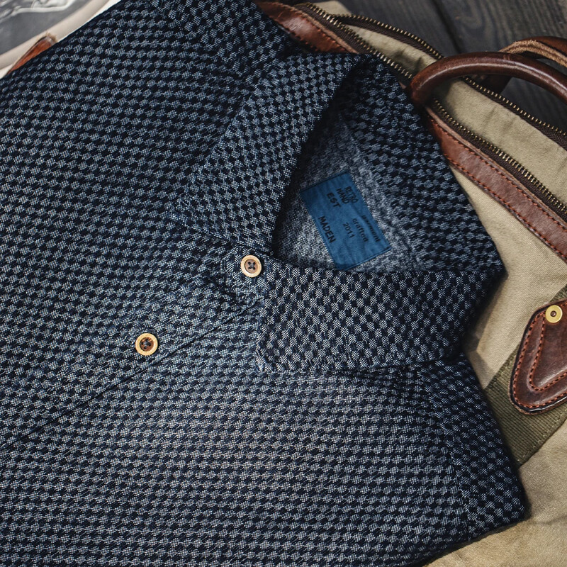 Maden Retro laisvi ilgomis rankovėmis džinsiniai marškiniai languotais atvartais, vienaeilis švarkas vyrams pavasario ir rudens universalūs viršutiniai drabužiai