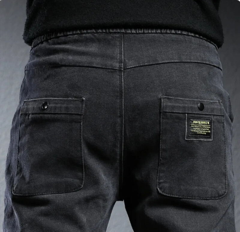 Pavasaris Vasara Juodi Pilki Cargo Džinsai Vyriški gatvės drabužiai Džinsiniai Jogger Kelnės Vyriški Baggy Harem Jean Kelnės Cargo Kelnės Vyriški Džinsai