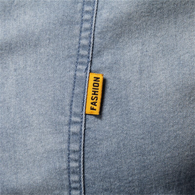 AIOPESON 2025 vyriški kokybiški medvilniniai džinsiniai plonai prigludę ilgomis rankovėmis kaubojiško stiliaus marškiniai vyrams, pavasariški laisvalaikio vyriški marškiniai
