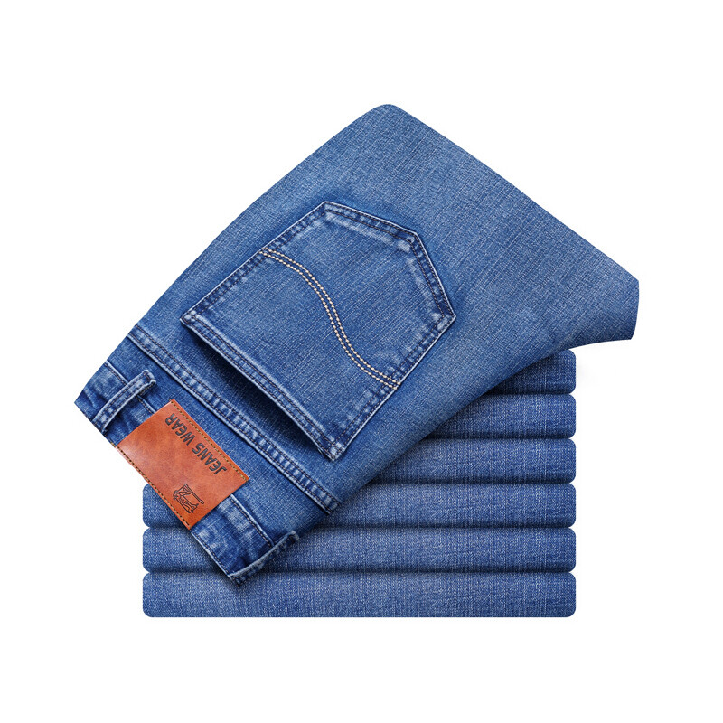 2024 m. Nauji minkšti tamprūs tiesūs džinsai Vyriški klasikiniai mados verslo plonos kelnės Street Trend vyriškos prekės ženklo drabužių kelnės 28-40