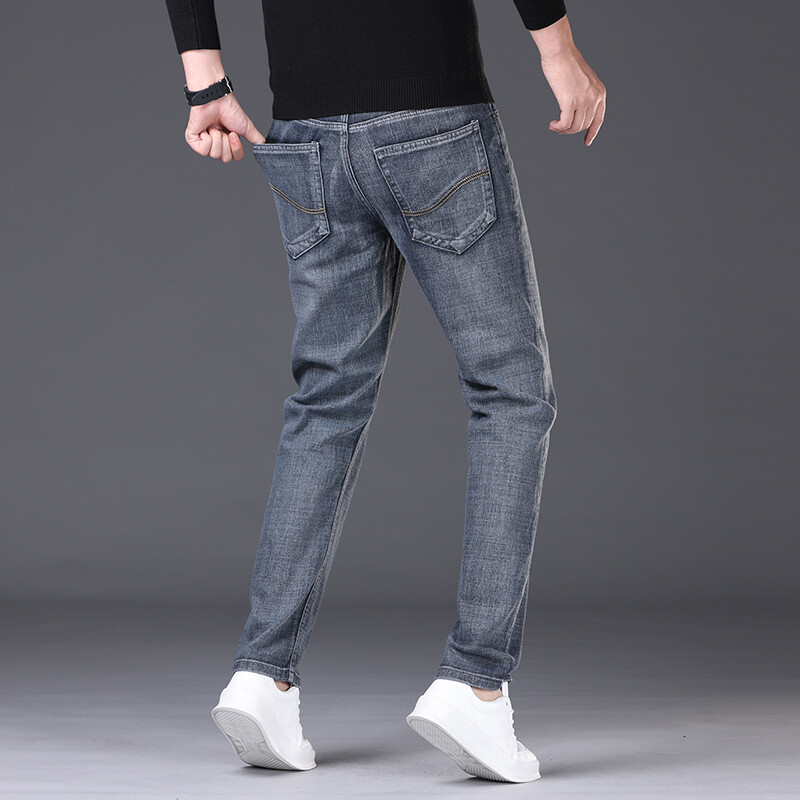 2024 m. Nauji minkšti tamprūs tiesūs džinsai Vyriški klasikiniai mados verslo plonos kelnės Street Trend vyriškos prekės ženklo drabužių kelnės 28-40