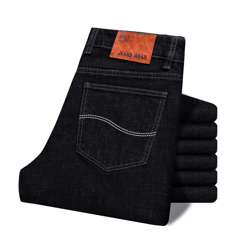 2024 m. Nauji minkšti tamprūs tiesūs džinsai Vyriški klasikiniai mados verslo plonos kelnės Street Trend vyriškos prekės ženklo drabužių kelnės 28-40