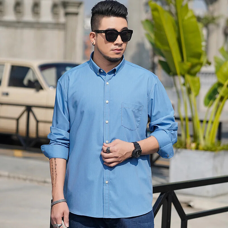 Amazon vislabāk pārdotais vīriešu elastīgs džinsa krekls ar garām piedurknēm, moderns vīriešu krekls ar daudzām kabatām