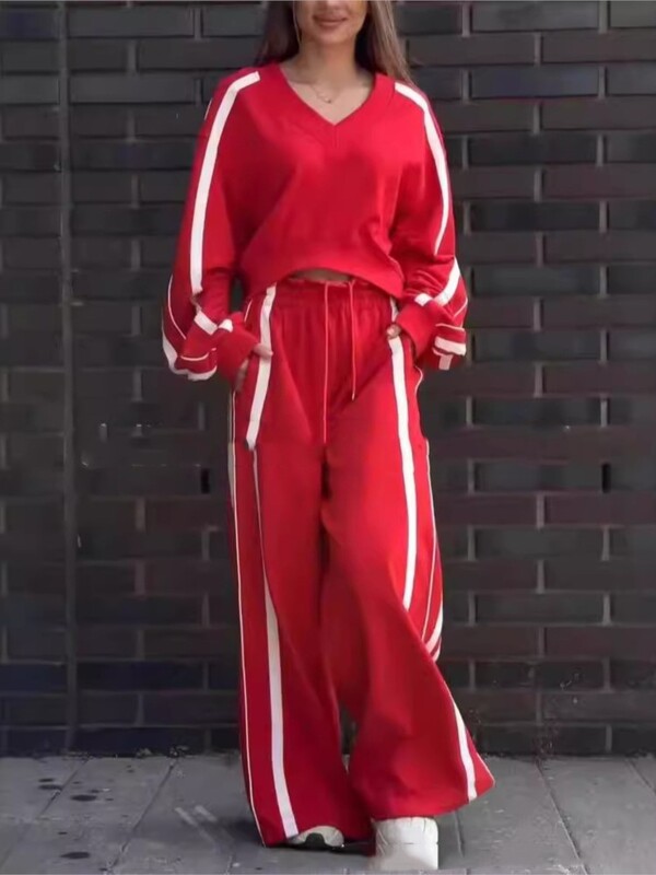 2024. aasta uus sügis, 2-osaline komplekt Naiste vabaaja dressipüksid, pikkade varrukatega topid, püksid