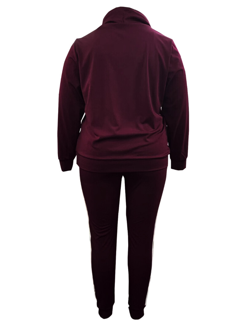 5XL LW plius dydis Naujos mados moteriškos pavasario ilgomis rankovėmis vėžlys su raidžių spausdinimu Dryžuoti megztiniai, dviejų dalių komplektai, kelnių rinkinys