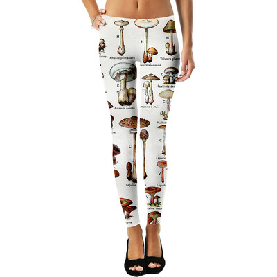 Sēņu Augu Sēne Psihedēlisks Trippy Tetovējums Retro 3DPrint Seksīgi Sieviešu Legingi Joga Smieklīgi ikdienas Biksītes Fitnesa Apģērbs X9