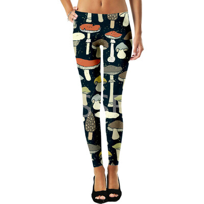 Sēņu Augu Sēne Psihedēlisks Trippy Tetovējums Retro 3DPrint Seksīgi Sieviešu Legingi Joga Smieklīgi ikdienas Biksītes Fitnesa Apģērbs X9