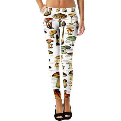 Sēņu Augu Sēne Psihedēlisks Trippy Tetovējums Retro 3DPrint Seksīgi Sieviešu Legingi Joga Smieklīgi ikdienas Biksītes Fitnesa Apģērbs X9