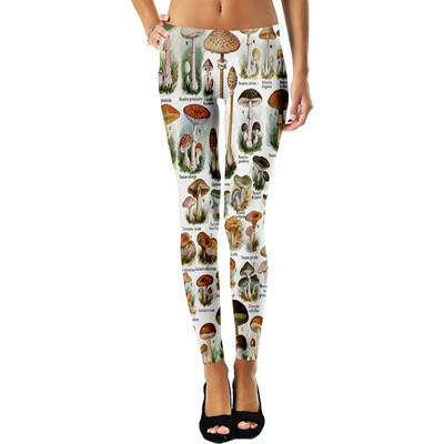 Sēņu Augu Sēne Psihedēlisks Trippy Tetovējums Retro 3DPrint Seksīgi Sieviešu Legingi Joga Smieklīgi ikdienas Biksītes Fitnesa Apģērbs X9