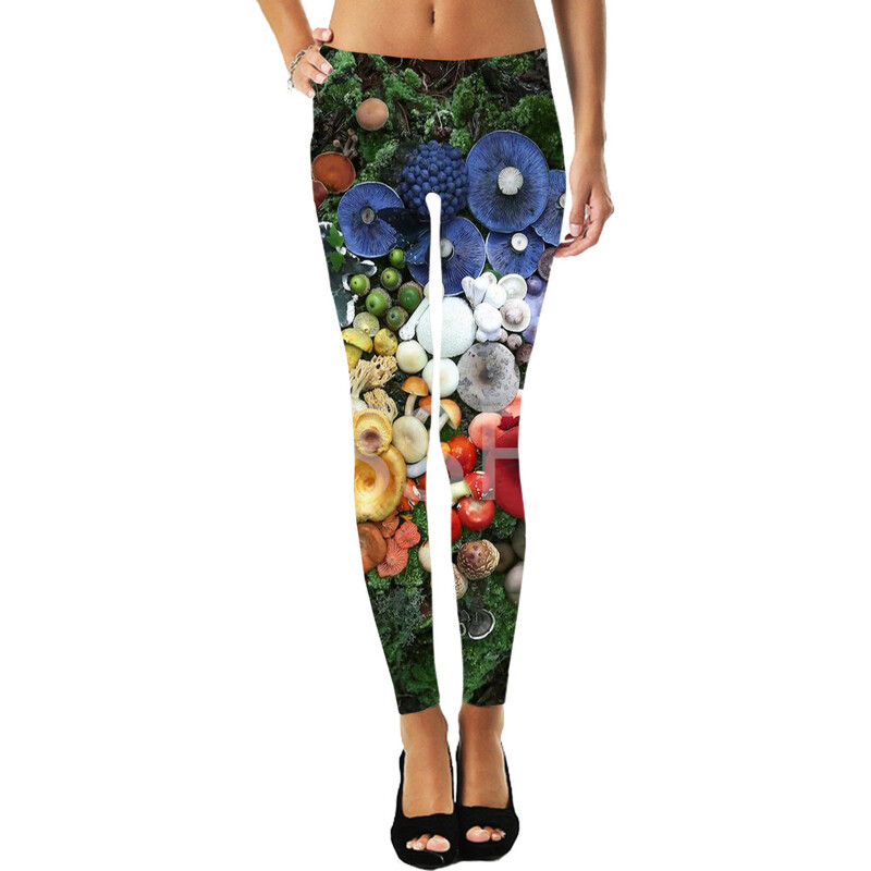 Sēņu Augu Sēne Psihedēlisks Trippy Tetovējums Retro 3DPrint Seksīgi Sieviešu Legingi Joga Smieklīgi ikdienas Biksītes Fitnesa Apģērbs X9