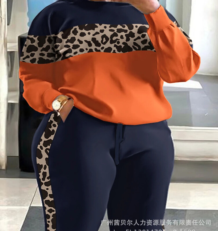 Moteriški dviejų dalių rinkiniai Spausdinti kelnių rinkiniai ilgomis rankovėmis Viršutiniai dideli dydžiai Apranga raišteliai Y2k Kelnės Megztiniai Kostiumai Darbas Pavasaris