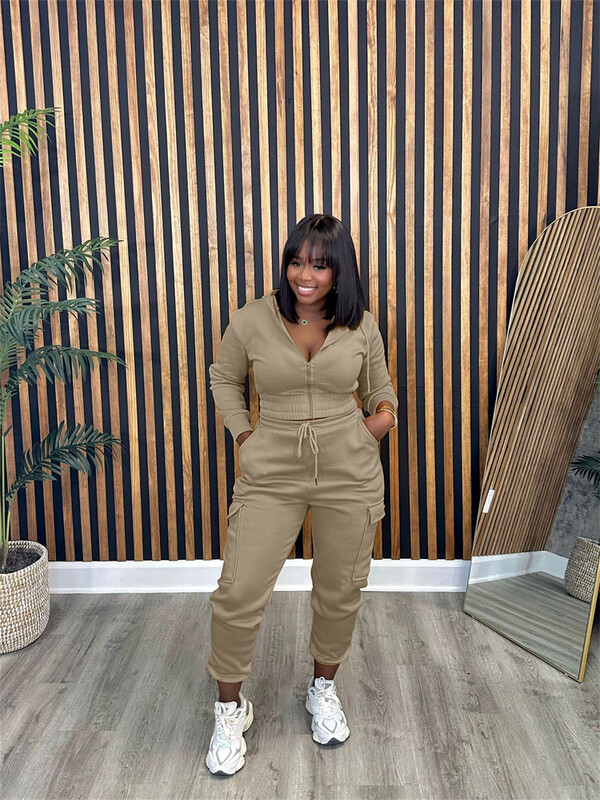 Wmstar dvodijelna odjeća za žene Sportsko odijelo Odgovarajuća trenirka Ležerni kompleti topova i hlača Jesenska odjeća Veleprodaja Dropshipping