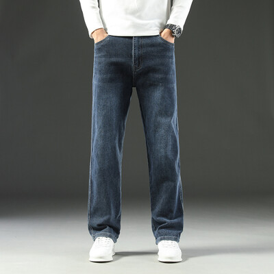 2025 m. naujos populiarios „Baggy Jeans“ vyriškos rudeninės ir žieminės laisvos tiesios plačios verslo kelnės