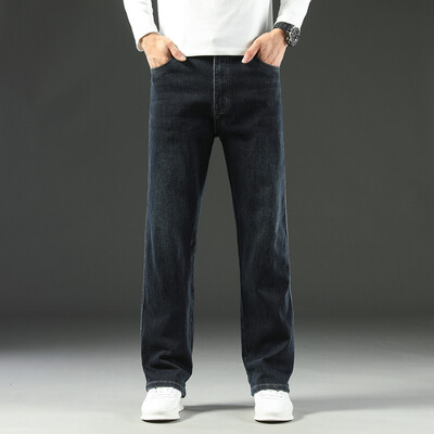 2025 m. naujos populiarios „Baggy Jeans“ vyriškos rudeninės ir žieminės laisvos tiesios plačios verslo kelnės