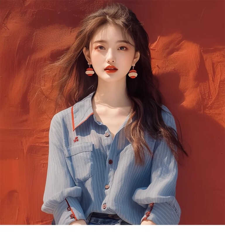 Šifona vintage sieviešu krekls, vasaras jaunums, 2024. gada svītru korejiešu apģērbu izpārdošana.