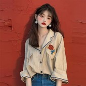 Vintage ženska košulja od šifona proljeće/ljeto Novi ispisi Korejska rasprodaja odjeće Široke majice dugih rukava Modne ženske bluze