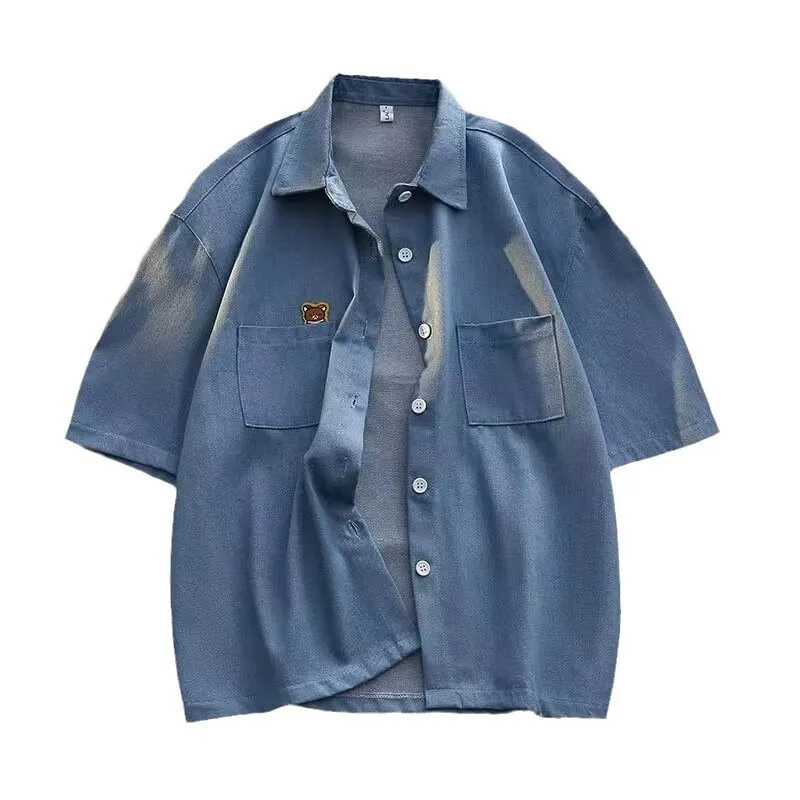 „Nicheins“ vasariniai plius dydžiai trumpomis rankovėmis džinsiniai marškinėliai, laisvalaikio laisvi madingi Honkongo stiliaus, paprasto dizaino viršutiniai drabužiai vyrams ir moterims