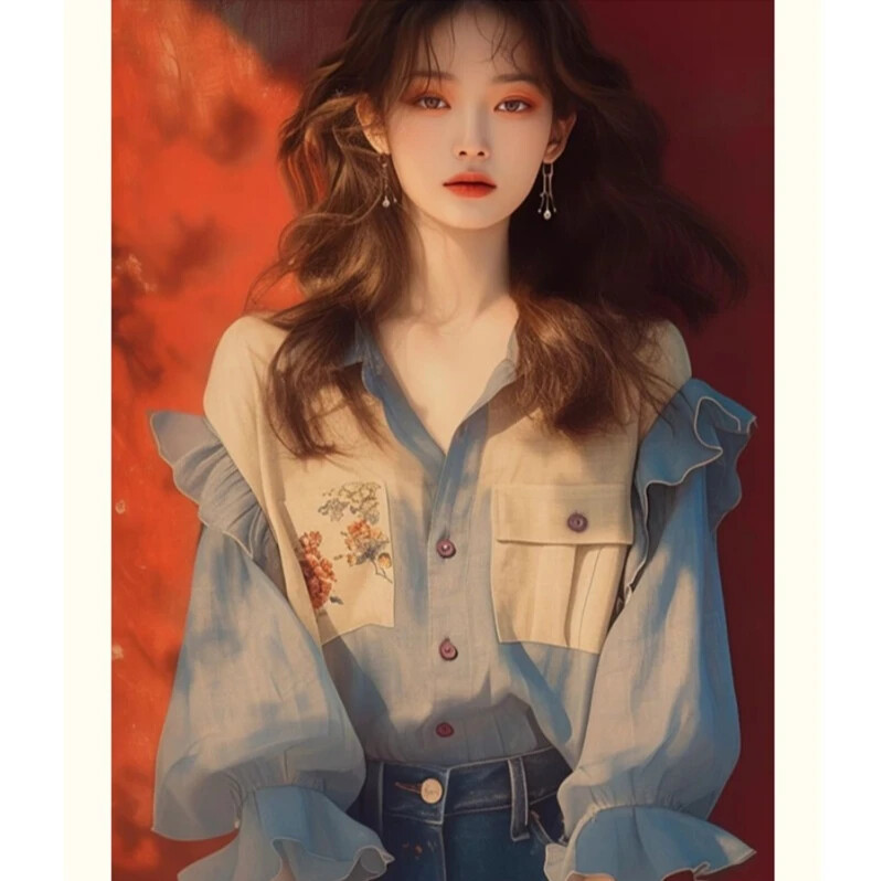 Šifona vintage sieviešu krekls vasaras jauns korejiešu apģērbu izpārdošana, brīvi īsām piedurknēm topi Apdrukas sieviešu blūzes