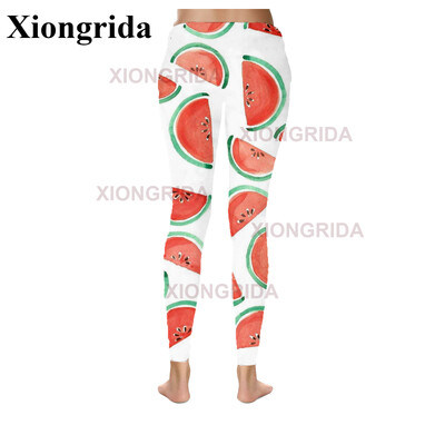 Naujovė arbūzų spausdinimo antblauzdžiai, moteriškos 3D spausdinimo kelnės, moteriškos elastingos plonos sportinės pėdkelnės Fitness Bottom Femme S-4XL