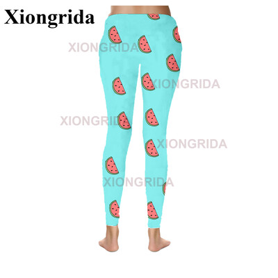 Naujovė arbūzų spausdinimo antblauzdžiai, moteriškos 3D spausdinimo kelnės, moteriškos elastingos plonos sportinės pėdkelnės Fitness Bottom Femme S-4XL