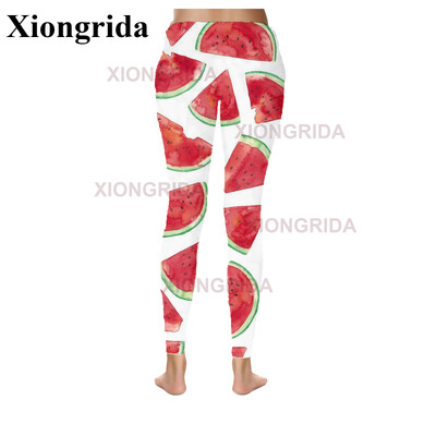 Naujovė arbūzų spausdinimo antblauzdžiai, moteriškos 3D spausdinimo kelnės, moteriškos elastingos plonos sportinės pėdkelnės Fitness Bottom Femme S-4XL
