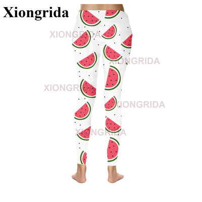 Naujovė arbūzų spausdinimo antblauzdžiai, moteriškos 3D spausdinimo kelnės, moteriškos elastingos plonos sportinės pėdkelnės Fitness Bottom Femme S-4XL