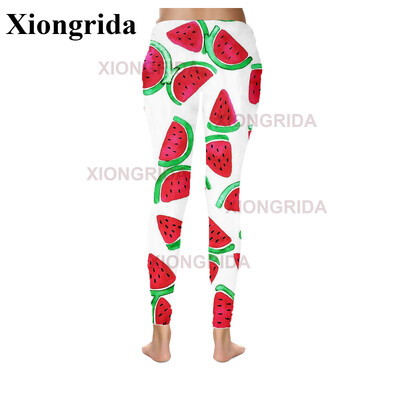 Naujovė arbūzų spausdinimo antblauzdžiai, moteriškos 3D spausdinimo kelnės, moteriškos elastingos plonos sportinės pėdkelnės Fitness Bottom Femme S-4XL
