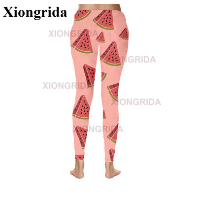 Naujovė arbūzų spausdinimo antblauzdžiai, moteriškos 3D spausdinimo kelnės, moteriškos elastingos plonos sportinės pėdkelnės Fitness Bottom Femme S-4XL
