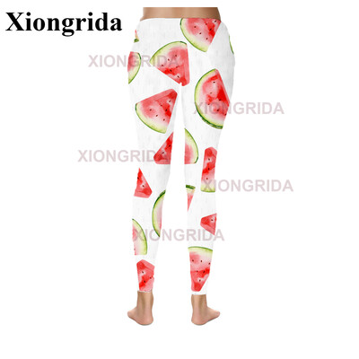 Naujovė arbūzų spausdinimo antblauzdžiai, moteriškos 3D spausdinimo kelnės, moteriškos elastingos plonos sportinės pėdkelnės Fitness Bottom Femme S-4XL