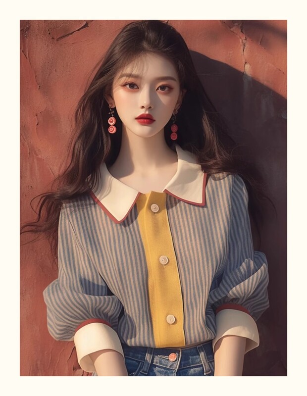 Šifona vintage sieviešu krekls vasaras jaunums 2024. gada svītru korejiešu apģērbu izpārdošanas brīvi topi ar īsām piedurknēm elegantas sieviešu blūzes