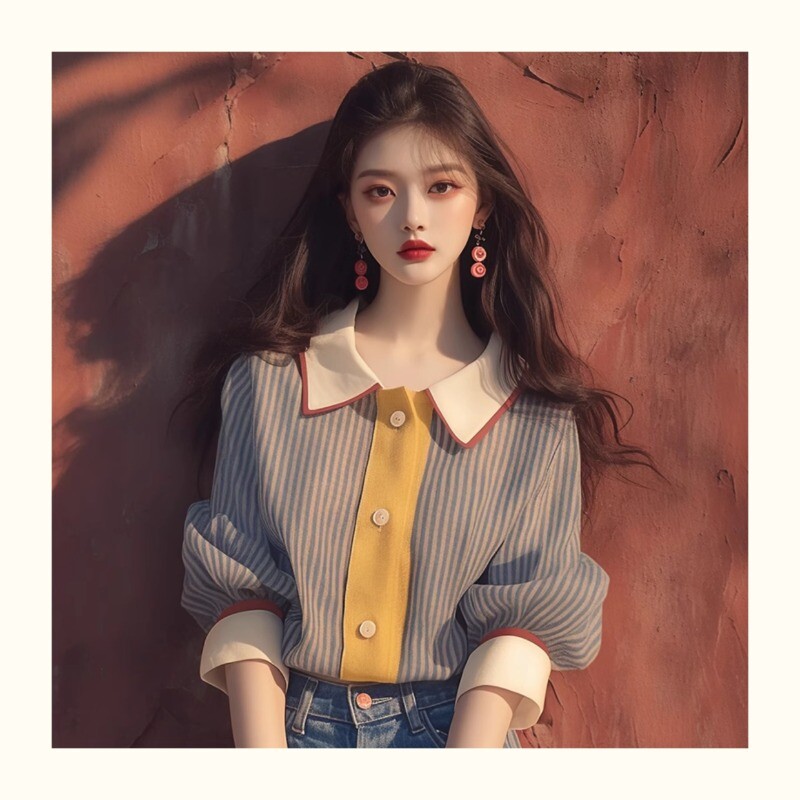 Šifona vintage sieviešu krekls vasaras jaunums 2024. gada svītru korejiešu apģērbu izpārdošanas brīvi topi ar īsām piedurknēm elegantas sieviešu blūzes