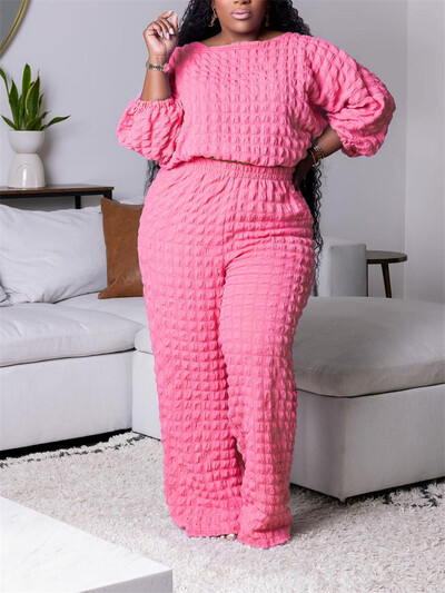 „Wmstar“ plius dydžio dviejų dalių rinkiniai, moteriški rudens drabužiai, masyvios kelnės ilgomis rankovėmis ir plačios kelnės, nauji didmeninė prekyba „Dropshopping“